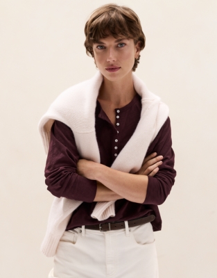 Organic Cotton Slub Relaxed Henley Top