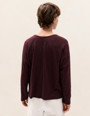 Organic Cotton Slub Relaxed Henley Top