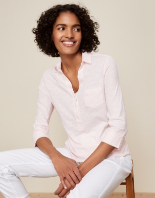 Organic-Cotton Slub Rib Jersey Shirt | Tops & Blouses | The White ...