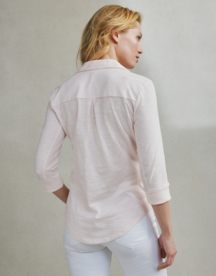 Organic Cotton Slub Rib Jersey Shirt - Chalk Pink