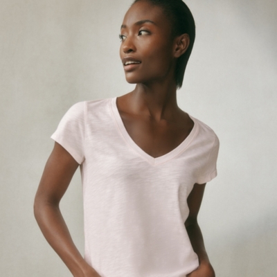 Organic Cotton Slub V-Neck T-Shirt