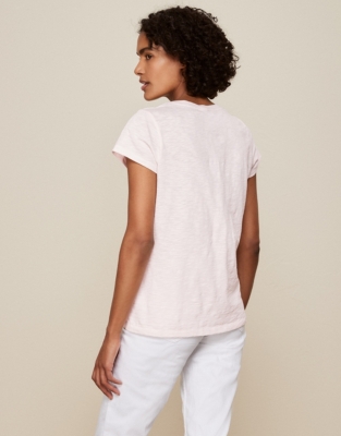 Organic Cotton Slub VNeck TShirt All Clothing Sale The White