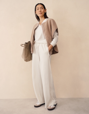 Organic Cotton Slub Wide Leg Trousers