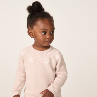 Organic Cotton Snowflake Fair Isle Jumper (0–4yrs)