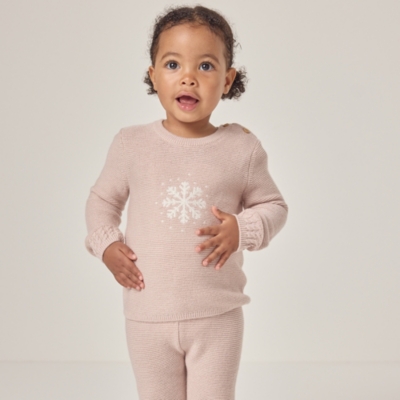 Organic Cotton Snowflake Jumper & Leggings Set (0–18mths)