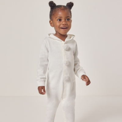 Organic Cotton Snowman Knitted Romper (0–24mths)