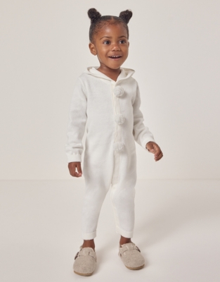 Organic Cotton Snowman Knitted Romper (0–24mths)