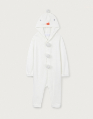 Organic Cotton Snowman Knitted Romper (0–24mths)