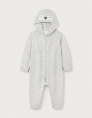 Organic Cotton Snowy Knitted Romper (0–24mths)