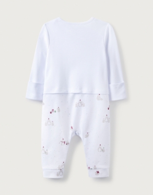 Organic-Cotton Snowy Penguin Mock-Top Sleepsuit | Baby & Children's ...