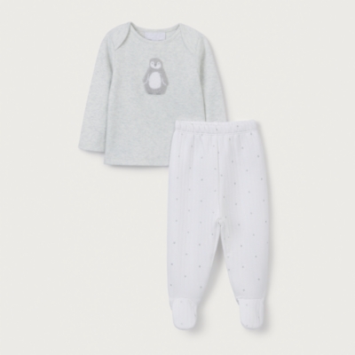 Organic Cotton Snowy Penguin Pyjamas (0–24mths)