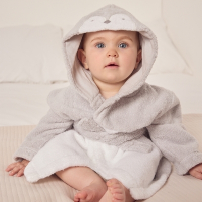 Organic Cotton Snowy Penguin Robe (0–12mths)