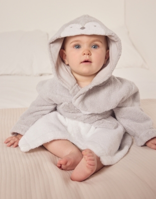 Organic Cotton Snowy Penguin Robe (0–12mths)