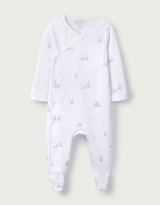 Organic Cotton Snowy Penguin Wrap Sleepsuit (0–24mths)