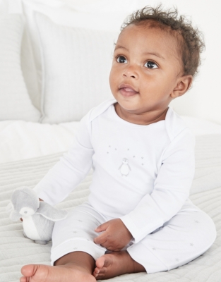 white company baby snowsuit