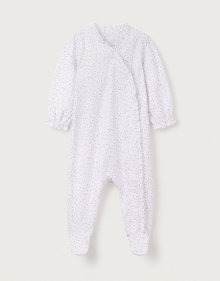 Organic Cotton Spring Berries Frill Wrap Sleepsuit (0–24mths)