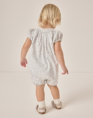 Organic Cotton Spring Meadow Hand Smocked Shortie (0–24mths)
