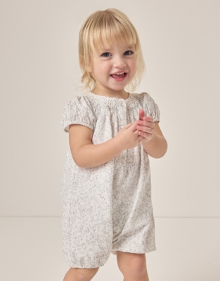 Organic Cotton Spring Meadow Hand Smocked Shortie (0–24mths)