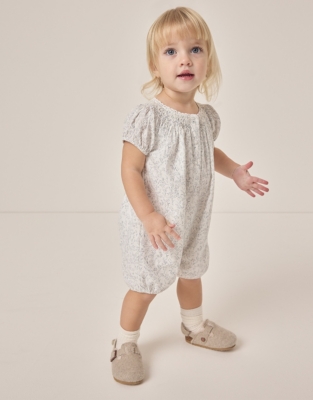 Organic Cotton Spring Meadow Hand Smocked Shortie (0–24mths)