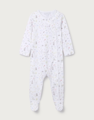 Organic Cotton Spring Scene Wrap Sleepsuit (0–24mths)