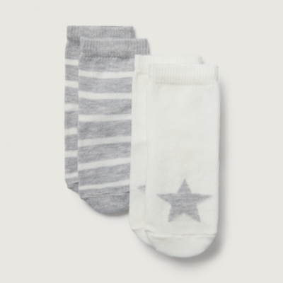 Organic Cotton Star & Stripe Socks – Set of 2 (0–6yrs)