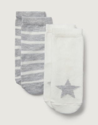 Organic Cotton Star & Stripe Socks – Set of 2 (0–6yrs)