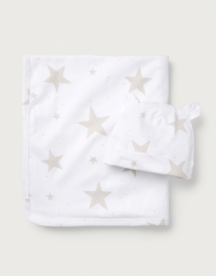 Organic Cotton Star Blanket & Hat Set (0–12mths)