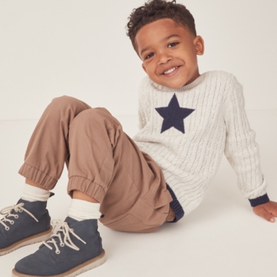 Organic Cotton Star Cable Jumper (18mths–6yrs)