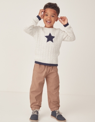 Organic Cotton Star Cable Jumper (18mths–6yrs)