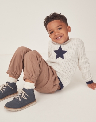 Organic Cotton Star Cable Jumper (18mths–6yrs)