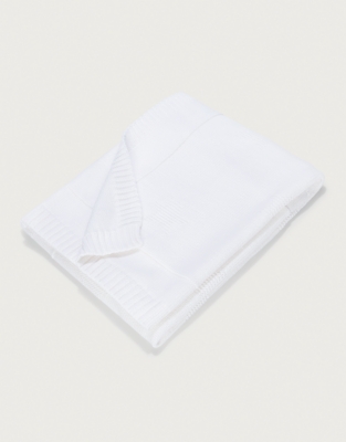 Organic Cotton Star Intarsia Baby Blanket