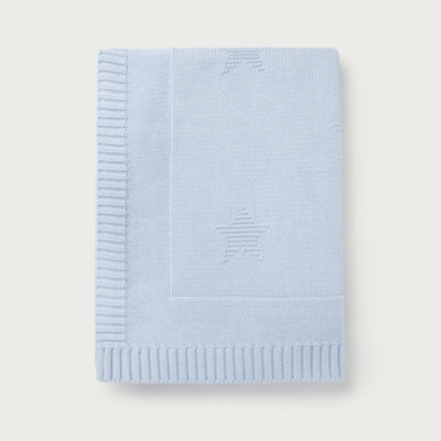 Organic Cotton Star Intarsia Baby Blanket