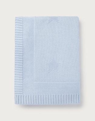 Organic Cotton Star Intarsia Baby Blanket