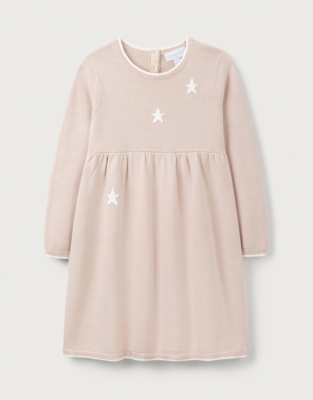 Organic Cotton Star Knitted Dress (0–18mths)