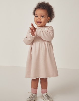 Organic Cotton Star Knitted Dress (0–18mths)