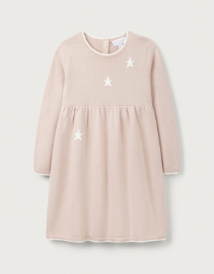 Organic Cotton Star Knitted Dress (18mths–6yrs)