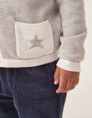 Organic Cotton Star Pocket Cardigan (0–24mths)