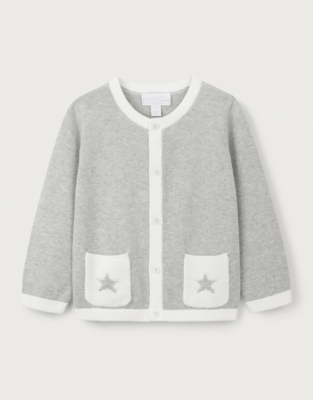 Organic Cotton Star Pocket Cardigan (0–24mths)