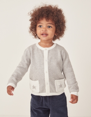 Organic Cotton Star Pocket Cardigan (0–24mths)