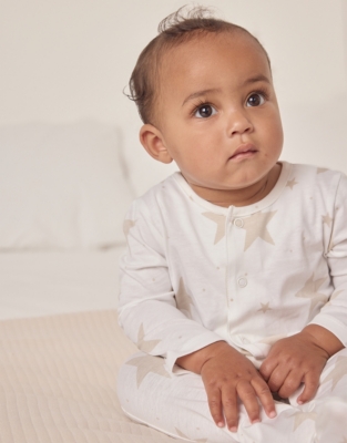 Organic Cotton Star Sleepsuit (0–24mths)