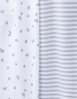 Organic Cotton Star Sleepsuits – Set of 2 (0–9mths)