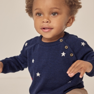 Organic Cotton Star Sweater (0–18mths)