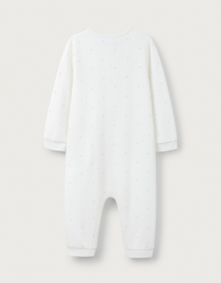 Organic Cotton Star Waffle Henley Sleepsuit (0–24mths)