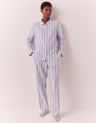 Organic Cotton Pajama Set Nightwear Women Sleepwear Stripe 100