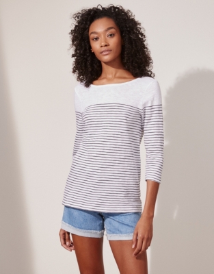 Organic-Cotton Stripe Back-Detail Top | Tops & Blouses | The White ...