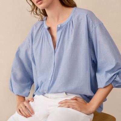 Organic Cotton Stripe Boho Blouse