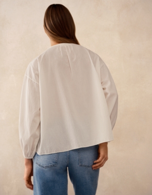 Organic Cotton Stripe Boho Blouse