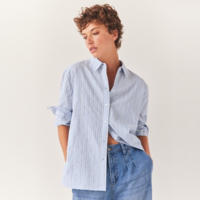 Organic Cotton Stripe Boyfriend Shirt