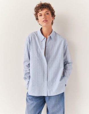 Organic Cotton Stripe Boyfriend Shirt