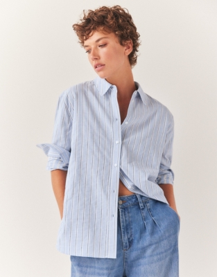 Organic Cotton Stripe Boyfriend Shirt